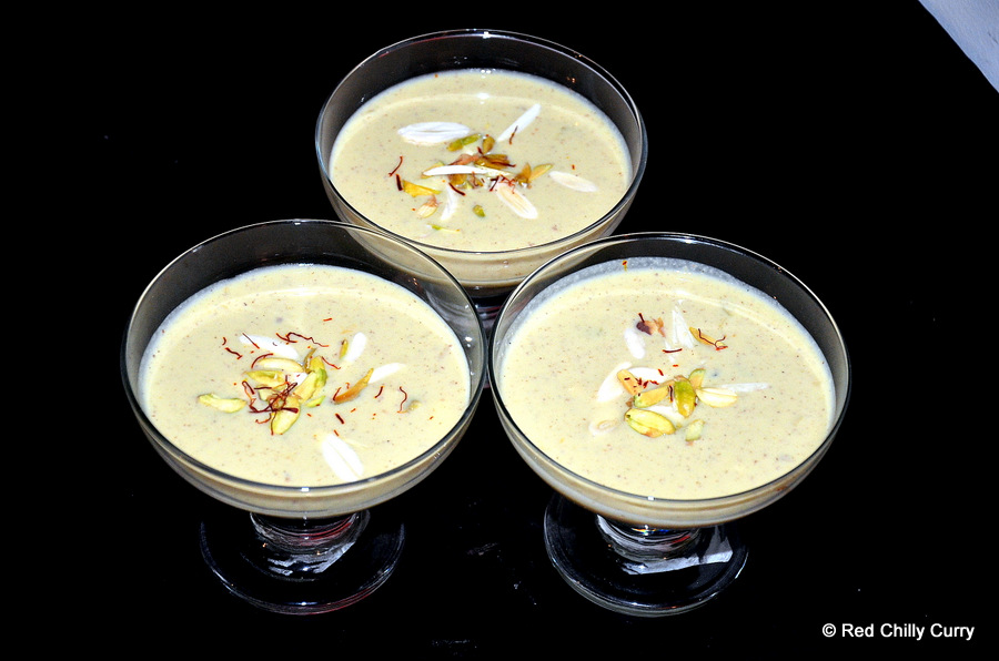 Basundi is a sweet dish made in Maharashtra. It is condensed by boiling the sweetened milk on low heat which gives it a nice flavour. Sugar, cardamom or saffron is added to augment the flavour and texture. Different types of basundi are custard apple basundi and angoor basundi.