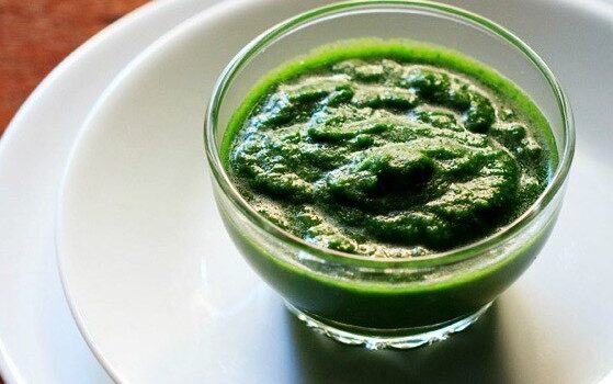 Green chutney with mint and coriander